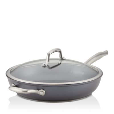 Anolon - Accolade Hard-Anodized Nonstick Deep 12" Frying Pan with Lid and Helper Handle, Moonstone